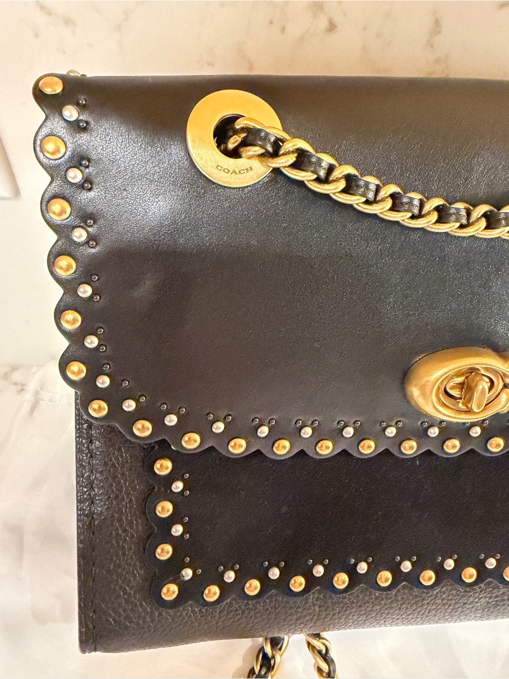 Coach Parker Black leather shoulder bag 76530, Brand New Condition! - Picture 3 of 16
